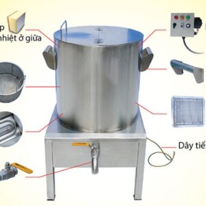 Nồi điện nấu phở 150L với các bộ phận được nhập khẩu