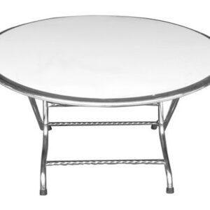 bàn tròn inox chân thấp 1400x750mm khả năng xếp gọn linh hoạt giúp tiết kiệm không gian