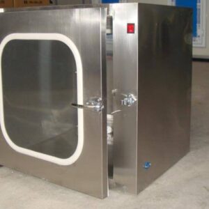 Pass box (tủ truyền đồ phòng sạch) 1 ngăn 500x500x500mm Khung tủ làm bằng inox hộp 30 x 30 mm.