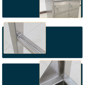 Tủ giày 8 cửa inox 304 mặt dốc 600x350x1003 Các góc cạnh được bo tròn để tránh đứt tay