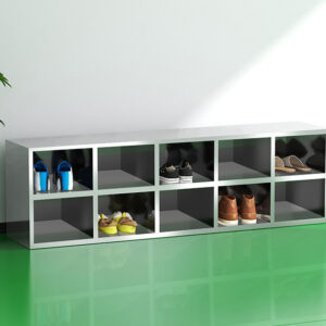 Tủ giầy inox 10 hộc 1500x300x450 dùng trong phòng sạch, xưởng sản xuất hoặc gia đình