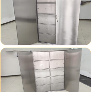 Tủ quần áo inox 2 cửa 1280x650x1775mm các góc cạnh được bo tròn để tránh đứt tay