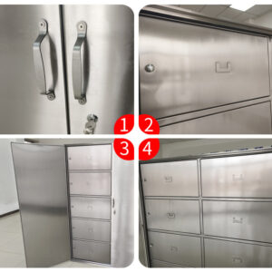 Tủ quần áo inox 2 cửa 1280x650x1775mm mỗi ngăn có ổ khóa riêng biệt giúp bảo mật tài liệu