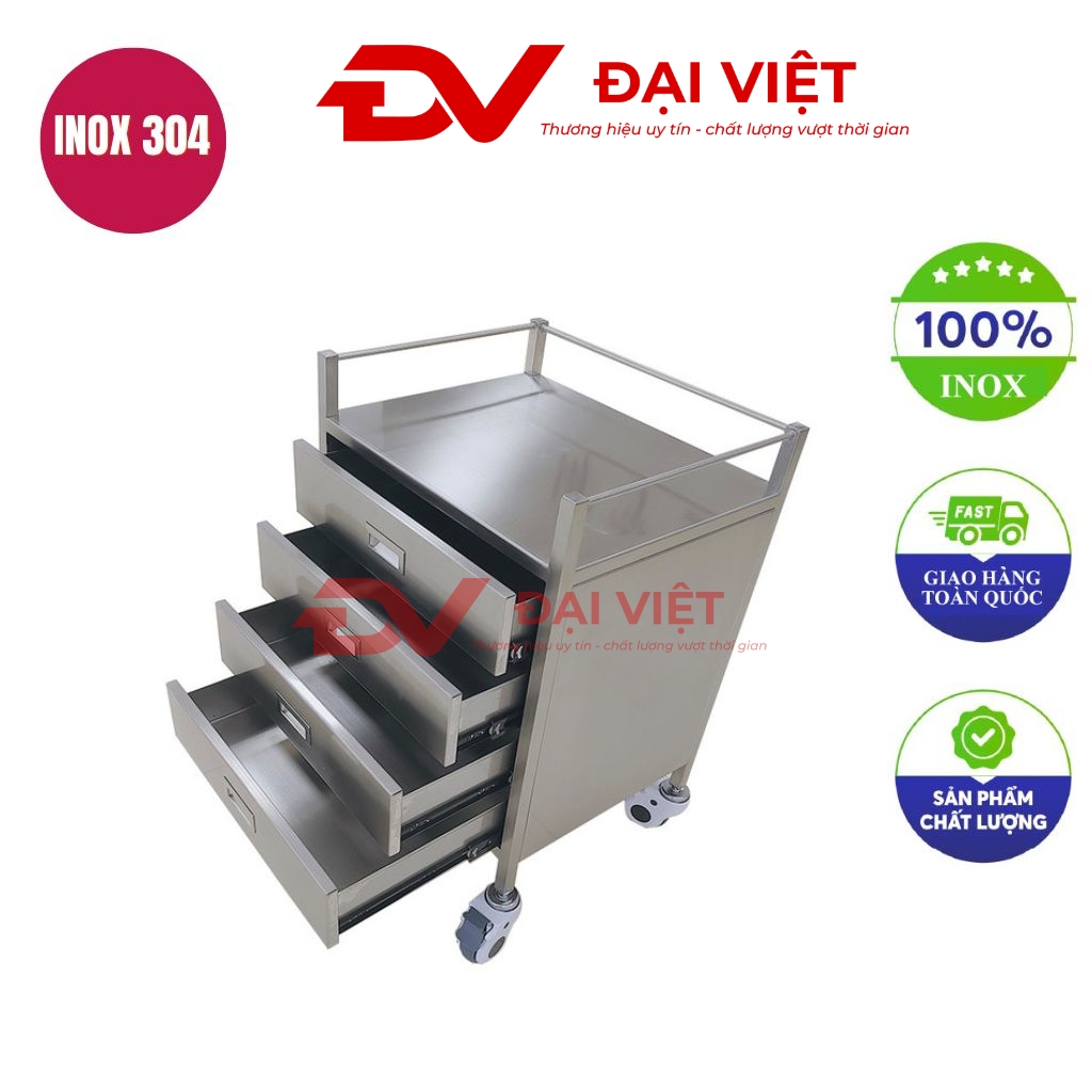 Tủ y tế inox 4 ngăn kéo 600x450x900mm