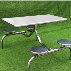 bàn ăn công nghiệp inox 120x60x76cm Khung bằng inox 304 được gia cố thêm các thanh tăng cứng