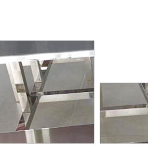 bàn ăn công nghiệp inox 8 người Các mối hàn được thực hiện bằng công nghệ hàn TIG có khí Ar bảo vệ chống oxi hóa