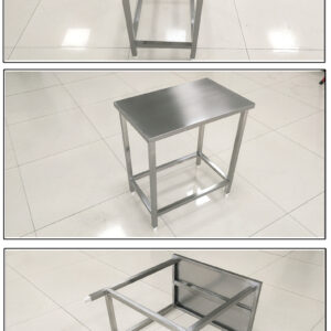 bàn bếp inox 100x60x80cm Khung bằng inox 304 được gia cố thêm các thanh tăng cứng