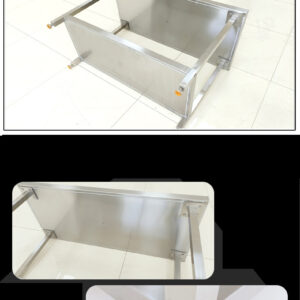 bàn bếp inox 2 tầng 120x60x80cm Mặt bàn được chấn dập bằng máy chấn CNC thủy lực, đường nét sắc sảo, chắc chắn. Có tăng cứng mặt bàn