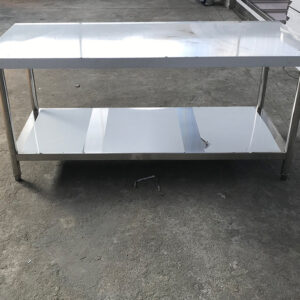bàn bếp inox 2 tầng 180x80x80cm Bàn sơ chế thức ăn inox dùng để sơ chế thực phẩm, soạn đồ ăn, bàn thao tác trung gian