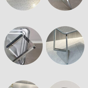 bàn inox chữ nhật chân cong 120x60x75cm có tăng cứng mặt bàn