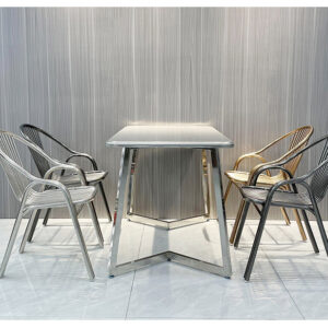 bàn inox chữ nhật chân cong 120x60x75cm có thanh tăng cứng inox hộp 25×25 mm