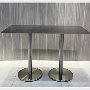 bàn inox chữ nhật chân đôi 120x60x74cm có tăng cứng mặt bàn