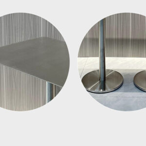 bàn inox chữ nhật chân đôi 120x60x74cm với khung bằng inox 304 được gia cố thêm các thanh tăng cứng