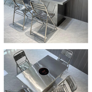 bàn inox chữ nhật chân lớn 130x80x74cm có thanh tăng cứng inox hộp 25×25 mm