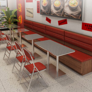 bàn inox chữ nhật chân vuông 120x60x75cm xếp gọn thông minh giúp tiết kiệm không gian