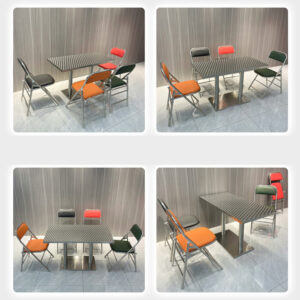 bàn inox chữ nhật có vân 120x60x74cm dùng trong gia đình, nhà hàng, quán ăn, nhà ăn công nhân