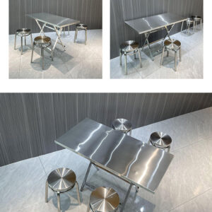 bàn inox chữ nhật xếp gọn 120x60x74cm dùng trong gia đình, nhà hàng, quán ăn, nhà ăn công nhân