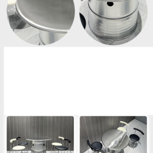 bàn inox tròn 100x75cm với khung bằng inox 304 được gia cố thêm các thanh tăng cứng