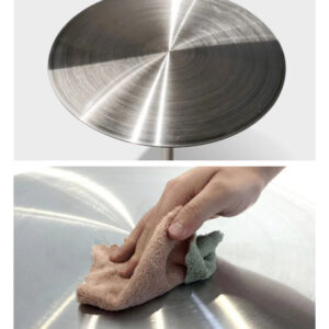 bàn inox tròn 50x105cm với sử dụng máy chấn CNC giúp các mép gấp an toàn, bền bỉ và đẹp mắt