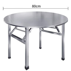 bàn inox tròn xếp gọn 80x55cm có các mối hàn được thực hiện bằng công nghệ hàn TIG có khí Ar bảo vệ chống oxi hóa