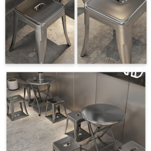 bàn inox vuông 90x90x75cm với khung bằng inox 304 được gia cố thêm các thanh tăng cứng