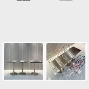 bàn inox vuông chân tròn 50x50x74cm có chân có cao su chống trượt