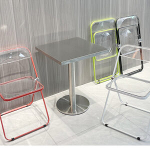 bàn inox vuông chân tròn 70x70x74cm có chân có cao su chống trượt