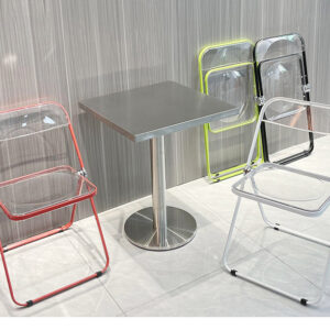 bàn inox vuông chân tròn 80x80x74cm có chân có cao su chống trượt