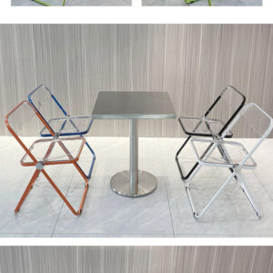 bàn inox vuông chân tròn 80x80x74cm dùng trong gia đình, nhà hàng, quán ăn, nhà ăn công nhân