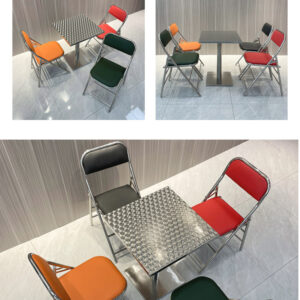 bàn inox vuông có vân 80x80x74cm có thanh tăng cứng inox hộp 25×25 mm