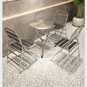 bàn inox vuông xếp gọn 70x70x75cm với các mối hàn được thực hiện bằng công nghệ hàn TIG có khí Ar bảo vệ chống oxi hóa