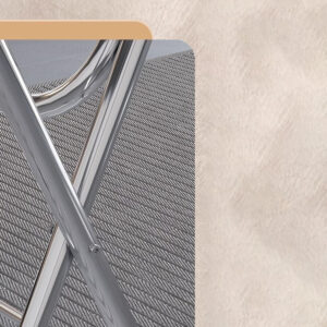 bàn inox vuông xếp gọn có vân 90x90x75cm sử dụng máy chấn CNC giúp các mép gấp an toàn, bền bỉ và đẹp mắt.