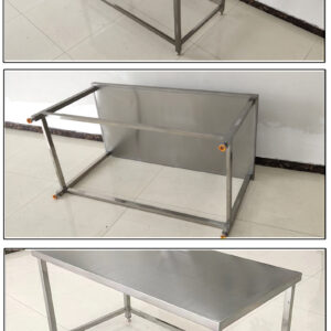 bàn sơ chế inox 120x60x80cm Khung bằng inox 304 được gia cố thêm các thanh tăng cứng