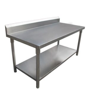 bàn sơ chế inox 2 tầng 180x70x80cm Khung bằng inox 304 được gia cố thêm các thanh tăng cứng