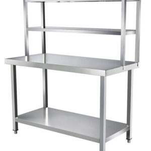 bàn sơ chế inox 2 tầng 80x40x80cm Các mối hàn được thực hiện bằng công nghệ hàn TIG có khí Ar bảo vệ chống oxi hóa