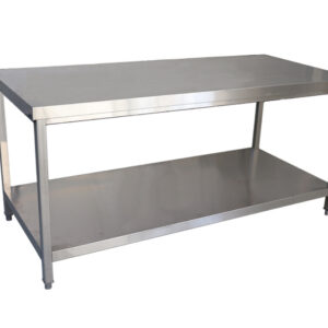 bàn sơ chế inox 2 tầng 80x60x80cm Sử dụng máy chấn CNC giúp các mép gấp an toàn, bền bỉ và đẹp mắt.