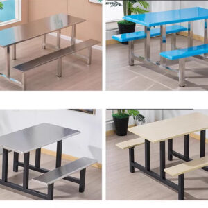 bộ bàn ăn công nghiệp ghế liền Khung bằng inox 304 được gia cố thêm các thanh tăng cứng