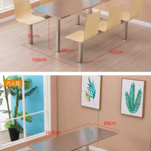 bộ bàn ăn inox 8 ghế 120x60x75cm Mặt ghế bằng inox 304 sáng bóng