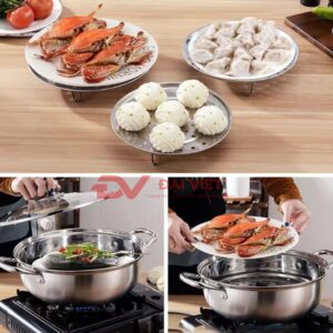 dĩa hấp inox 24cm hấp bánh, hải sản