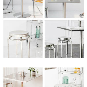 ghế inox tròn 45x30cm Ghế đôn inox này sử dụng cho các quán cafe, trường học, bệnh viện