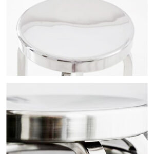 ghế inox tròn 45x30cm Sử dụng máy chấn CNC giúp các mép gấp an toàn, bền bỉ và đẹp mắt.