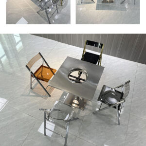 ghế xếp inox 44x54x77cm Chân ghế được bọc lớp cao su chống trượt