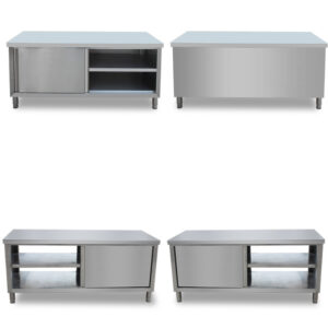 tủ chén inox 2 cửa 1500x600x800mm Dùng để đựng chén bát, bát đĩa, xoong nồi, đựng ly tách trong trường mầm non