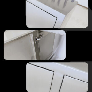 tủ chén inox 4 cửa 2000x600x800mm khay đựng chén bát lắp 4 khung viền láp 6mm