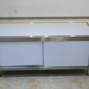 tủ chén inox 4 ngăn 1500x600x800mm Cánh khung kính 5mm cường lực