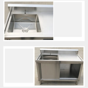 tủ chén inox có bồn rửa 1200x500x700mm Chất Liệu Inox 304 chống gỉ