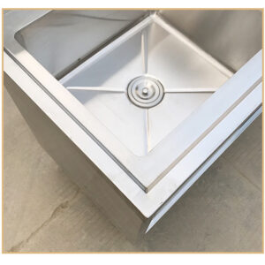 tủ chén inox có bồn rửa 1200x500x700mm Độ bền cao và không xảy ra các phản ứng hóa học khi tiếp xúc với môi trường bên ngoài