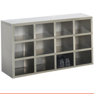 tủ giầy inox 12 hộc 1200x300x601 dùng trong phòng sạch, xưởng sản xuất hoặc gia đình