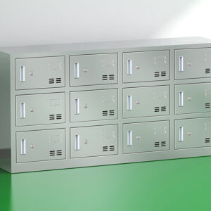 tủ giầy inox 12 hộc có khóa 1200x300x600 dùng trong phòng sạch, xưởng sản xuất hoặc gia đình