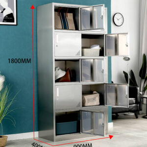 tủ quần áo inox 10 cửa 1800x400x900 các góc cạnh được bo tròn để tránh đứt tay